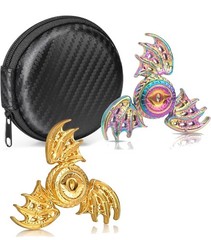 2pc Dragon Wings Eye Tri Metal Fidget Spinner With Storage Case Hand Spinner