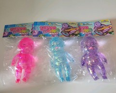 Sugar Swaps Orb Curiosities 5″ BABY Glitter Squishy SET OF 3 Pink Blue Purple