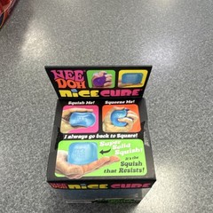 Nee Doh Nice Cube Blue Tactile Squeeze Toy for Ages 4-7, 8-11, 12-16, 17 & Up
