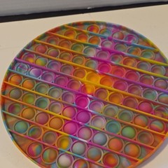 Tactile Sensory Toy Rainbow Silicone Pop It Fidget Set, Round & Square
