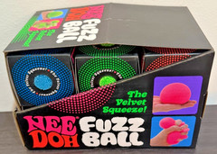 (Case of 12)Needoh Fuzz Ball Velvet Squeeze Squishy Squeeze Toy Nee Doh Fuzzball