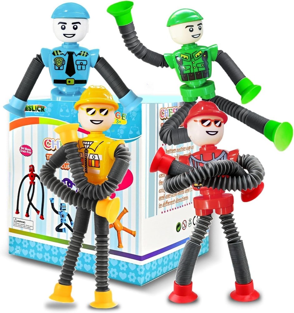 Easter Basket Stuffer Gift for Toddlers Kids Robot Sensory Travel Toys 4Pcs…