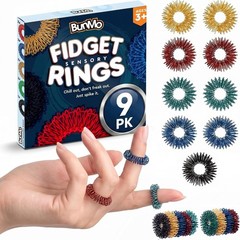 Spiky Sensory Rings 9pk – Fidget Rings for Adults – Sensory Stimulation & Fin…