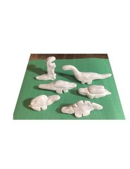 6 Unpainted Ceramic Dinosaurs – Play Therapy, School Therapy