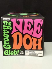 Schylling Nee Doh Groovy Globi Tactile Squeeze Toy, Black/Pink/Orange/Green 3+