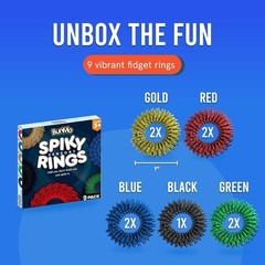 Spiky Sensory Rings 9pk – Fidget Rings for Adults – Sensory Stimulation & Fin…