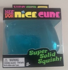 Schylling Nee Doh Nice Cube Super Solid Squishy Squeeze Toy, Blue, Ages 4+