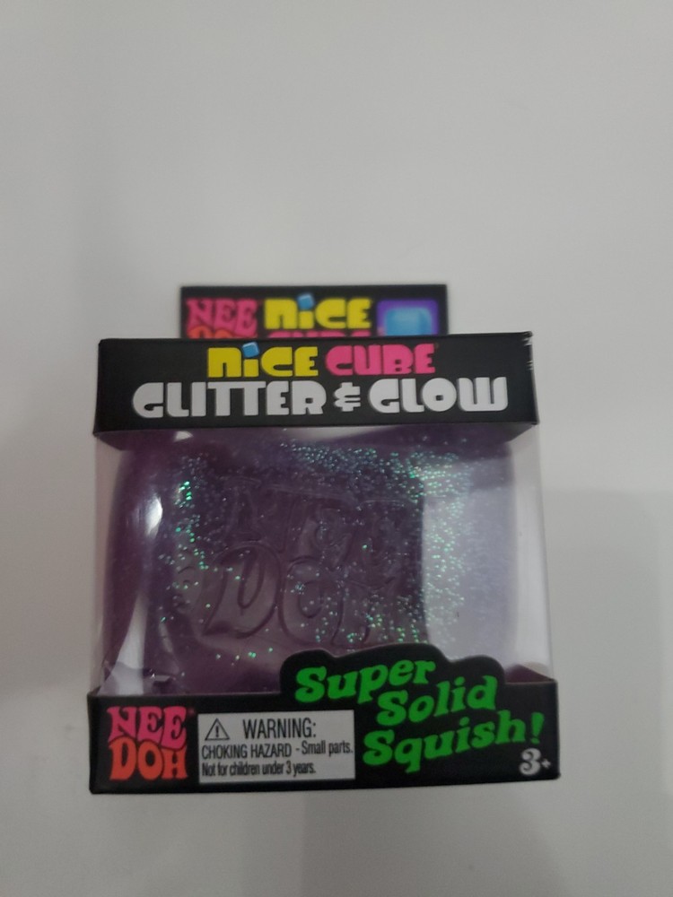 NeeDoh Nice Cube Purple Purple Glitter and Glow New In Box Great Gift