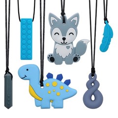 Chew Necklaces for Sensory Kids, Toys Kids with Grey, Blue
