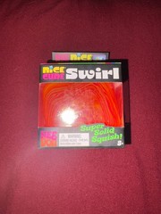 NeeDoh Nice Cube Swirl Super Solid Squish Squeeze Toy, Orange/Yellow/Red