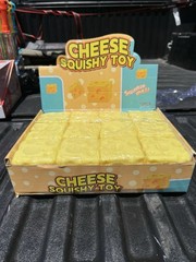 Cheese Squishy Squeeze Toy, Yellow, Display Box, Recommended Age 4+