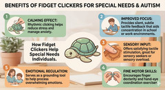 Stitch Fidget Clicker Sensory Toy Autism ADHD Blue Alien Disney Gift Desk Buddy