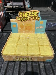 Cheese Squishy Squeeze Toy, Yellow, Display Box, Recommended Age 4+