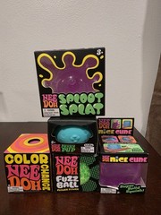Needoh Lot Of 5 Sploot Splat, Color Change, Funky Pup, Nice Cube, Fuzz Ball NIB