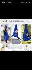 Aokitec Sensory Swing Blue Tactile Sensory Toy for Kids Ages 4-11 Indoor Outdoor
