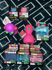 NeeDoh Lot Of 8 – 1 Jelly Squish, 2 Panic Pete’s, 2 Mello Mallo, 3 Nice Cubes