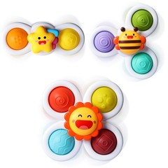 ALASOU 3PCS Pop Suction Cup Spinner Sensory Airplane Travel Small, Colorful
