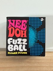 BLUE Needoh FUZZ BALL Flower Power Nee Doh Squish Stress Ball NEE-DOH Fuzzball