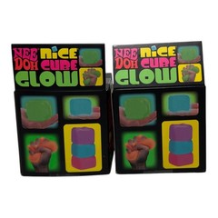 Needoh Shylling Nice Cube Glow In The Dark Set of 2 Squishy Fidget ASMR Sensory