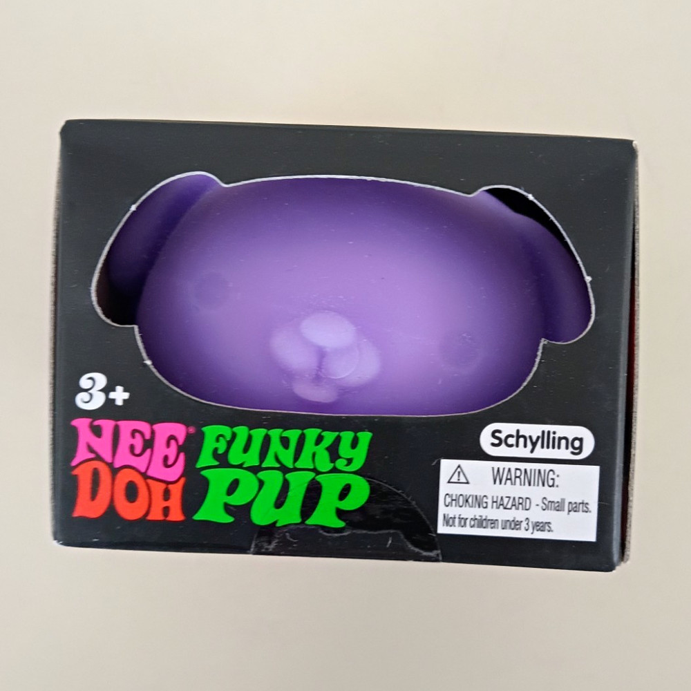 Schylling Nee Doh Funky Pup Purple Tactile Squeeze Toy, MPN 26075HY