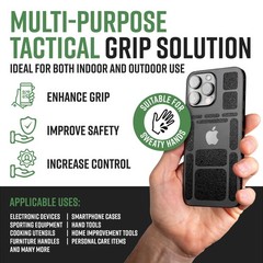 Dragon Grips 13-Piece Rectangular Rubber Grip Tape Pack – Black 1 pack,