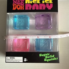 AUTH!! Schylling NeeDoh Nice Ice Baby 4 pack, Mini Nice Cube 1Pink 2Blue 1Purple