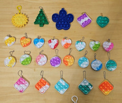 Lot 33 Carabiner Push Pop Bubble Snap Sensory Fidget Toy Keychain Party Favors
