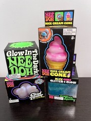 Nee Doh Glow In Dark, Glitter Glow, Cloud pleaser & Nice Cream Cone – Lot of 4!