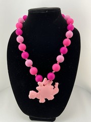 Oral Sensory Chewable Necklace with Matching Teether – Dinosaur Theme