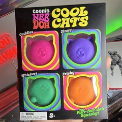 Schylling Teenie NeeDoh Cool Cats Tactile Squeeze Toys 4-Pack 2024 MPN 25112NAB