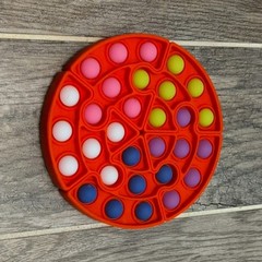 Round Red Silicone Pop It Puzzle Tactile Sensory Fidget Toy Ages 3-11