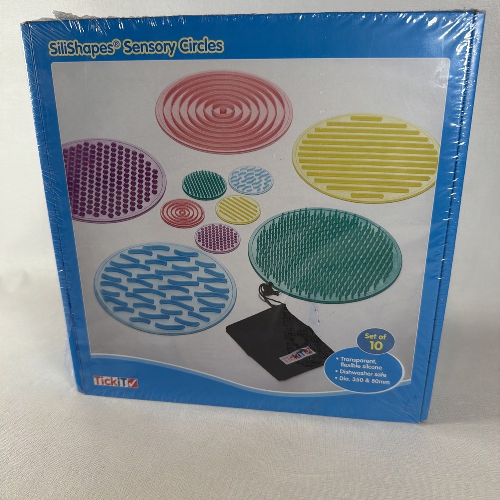 Silishapes Sensory Circles, Set of 10 Silicone Textured Discs (Brand New Sealed)