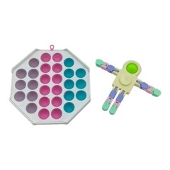 Lot of Pop Bubbles Toy Silicone Sensory Fidget Tactile Anxiety Spinner Click