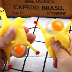 Chicken and Eggs Squeeze Keyrings Decompression Relieve Stress Novelty Toy