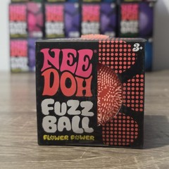 Needoh FUZZ BALL Flower Power Nee Doh Squish Stress Ball Orange NEE-DOH Fuzzball