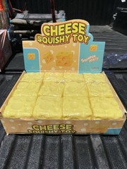 Cheese Squishy Squeeze Toy, Yellow, Display Box, Recommended Age 4+