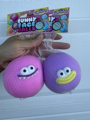 Orb Curiosities Funny Face Balls Squishy Toy (Purple, Pink) Viral – Set Of 2