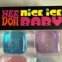 AUTH!! Schylling NeeDoh Nice Ice Baby 4 pack, Mini Nice Cube 1Pink 2Blue 1Purple