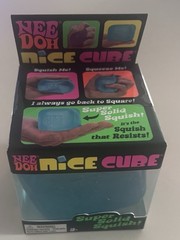 Schylling Nee Doh Nice Cube Super Solid Squishy Squeeze Toy, Blue, Ages 4+
