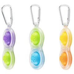 Fat Brain Toys Simpl Dimpl Clear 3 Pack – Popping Fidget Keychains