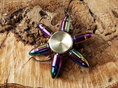 Rainbow Solid Brass Bullet Fidget Spinner Toy Removable Bearing Stocking Stuffer