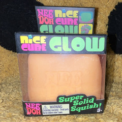 Schylling Nice Cube Glow Super Solid Squish Squeeze Toy Peach Ages 3+ 25330HY