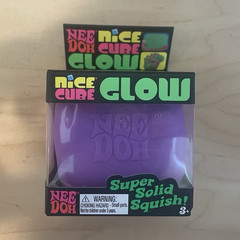 NeeDoh Nice Cube GLOW Super Solid Squish Squeeze Toy PURPLE!