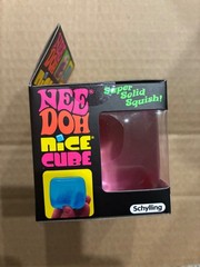 NEW Needoh Nee Doh Nice Cube Super Solid Squish Pink Toy, FAST SHIPPING!