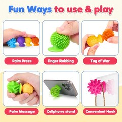 Sensory Fidget Toys Kids Adults: 16 Pack 16PCS, Green|orange|purple|pink|blue