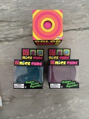 Nee Doh Nice Cube Blue Purple, Pink Color Changing Groovy Glob And Peach