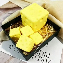 1PC NeeDoh Cheese Block Squishy Toys, Super Soft PU Rebound Squeeze Sensory Toy