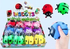 12 pc Lady Bug Squishy Mesh Mochi Squeeze Toy Party Favor Gift Bag Filler Supply