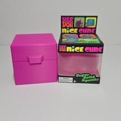 NeeDoh Pink Nice Cube with a 3D Printed Case in Pink