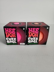 Schylling Nee Doh Needoh FUZZ BALL The Velvet Squeeze Fuzzball NEW Pink & Orange